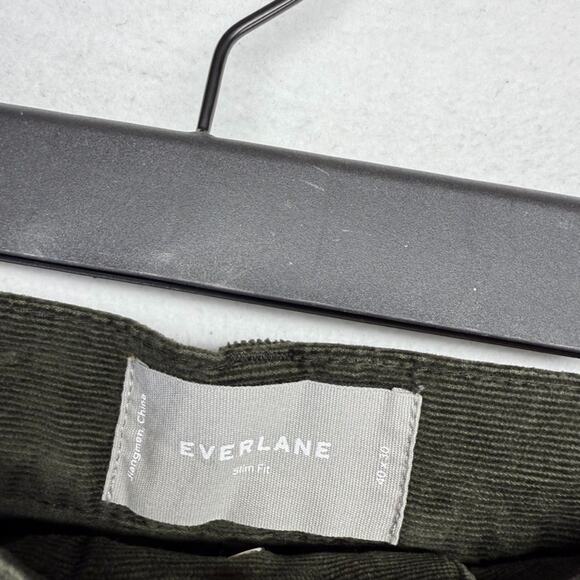 Everlane Corduroy Pants Mens 40x30 Green Chino Khaki Slim Trouser Office NEW - Picture 8 of 11